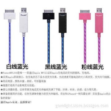 New Visible Flowing Light USB Data Charger Cable for iPhone 5 / iPad Mini / Touch 5